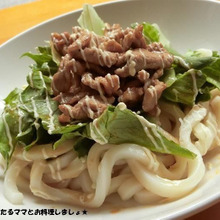 市販のタレで簡単★ 冷やし焼き肉うどん