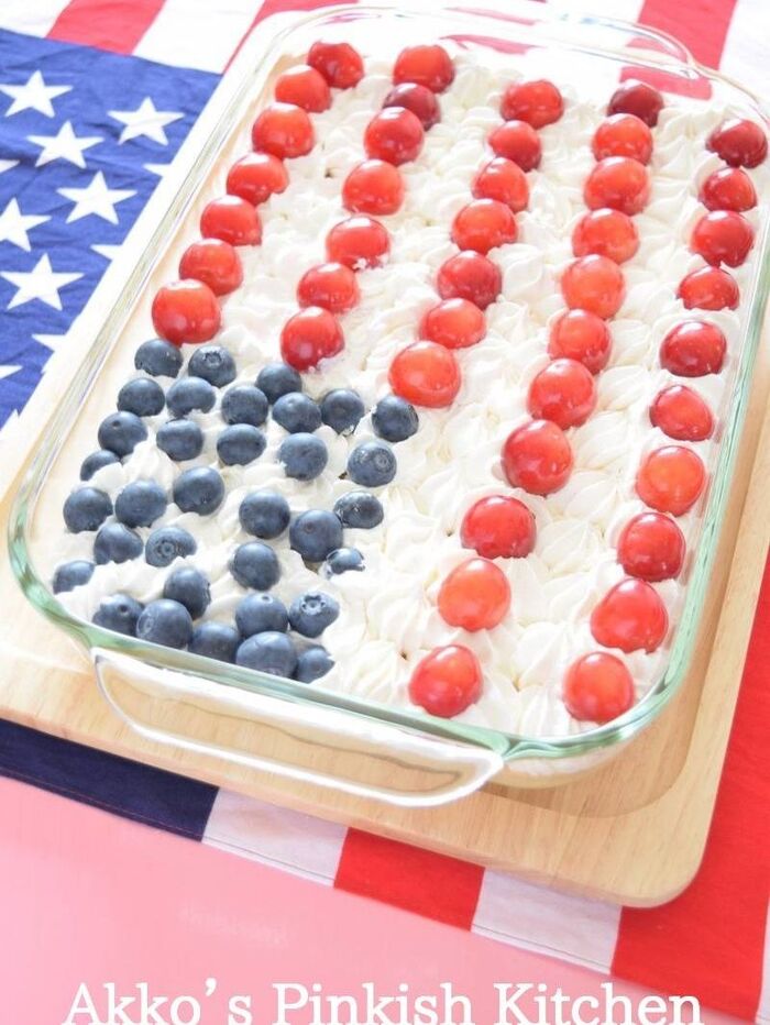 大胆!? アメリカ国旗のケーキ Fourth of July cake