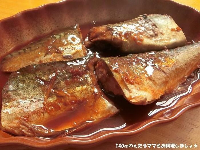 野菜ジュースで簡単★サバのトマト醤油煮