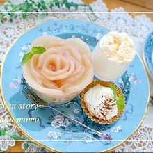 簡単!自家製*桃の缶詰で作る『桃バラ』デザート