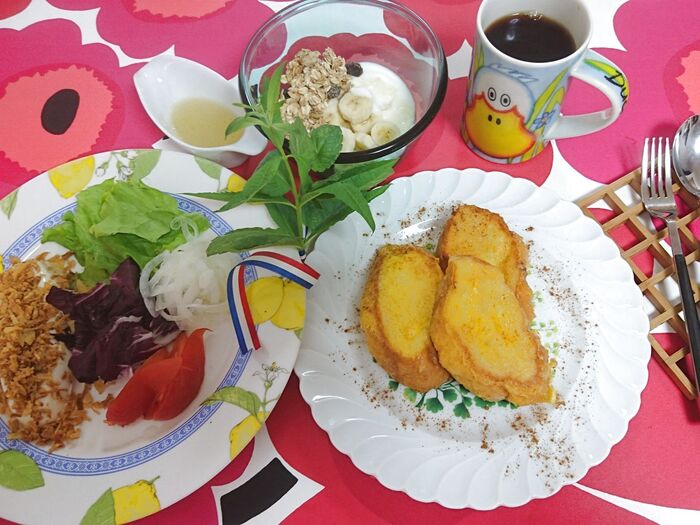じめじめの朝はMarimekkoにお願いして、sweetなテイストで・・・・・
