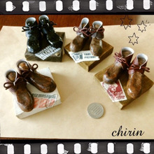 100均「木かるねんど」を使って☆ミニチュアブーツ