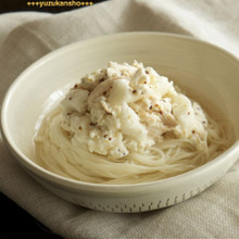 長芋と豆腐の粒マスタード和えそうめん