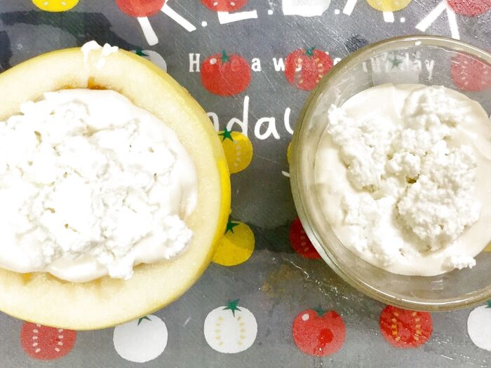 【工程】⑥カッテージチーズ→シナモンシュガー