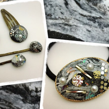 セリアのカラーデコ粘土で大理石風アクセサリー作り