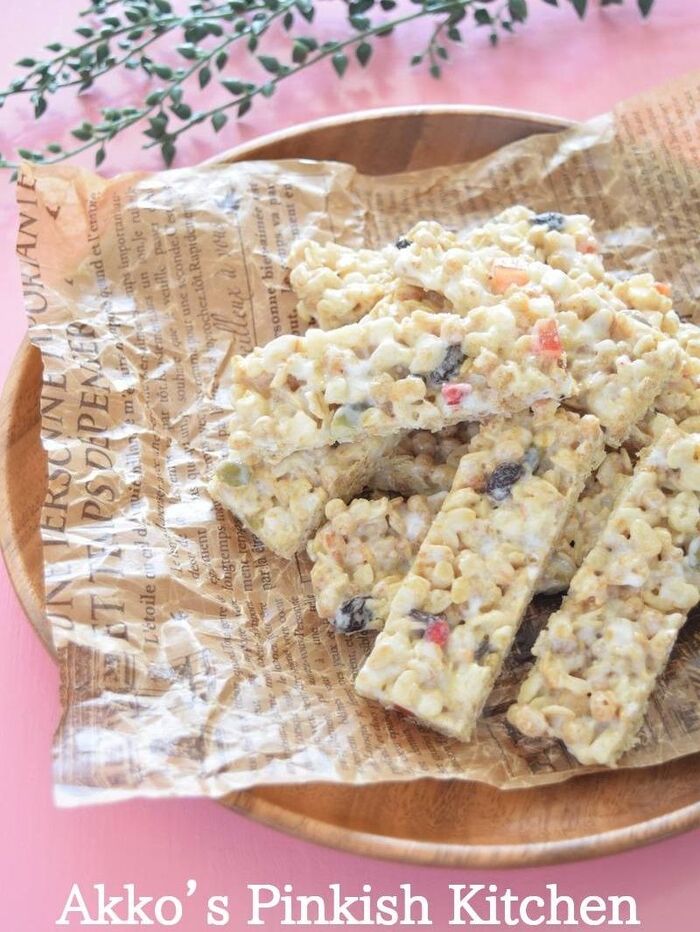 電子レンジで簡単♡マシュマログラノーラバー♪