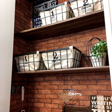 salut!のインテリアシートでリビング壁収納を男前ブルックリン風に♡