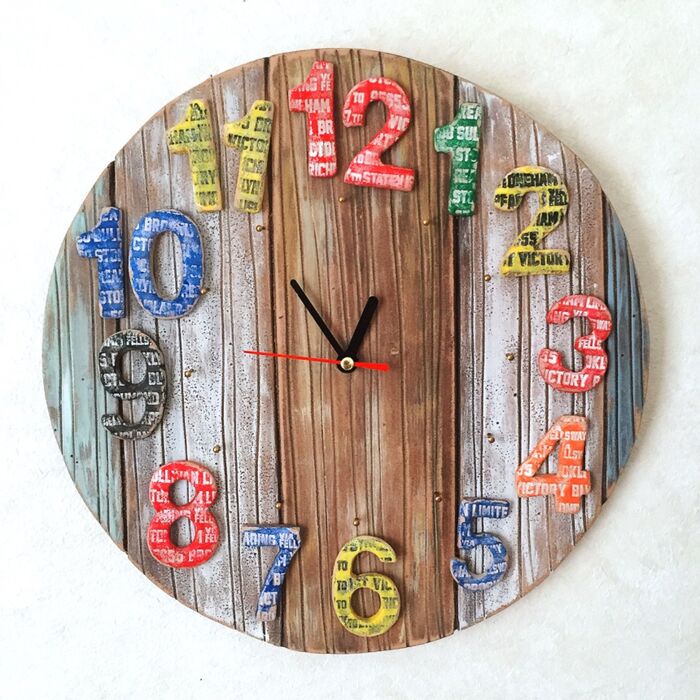 セリア木かるねんどで★きになる掛け時計の作り方★