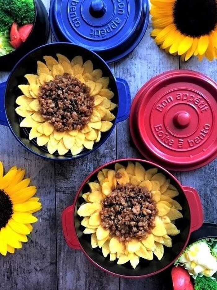 いつものそぼろ弁当の材料で夏向き!元気な!ひまわり弁当