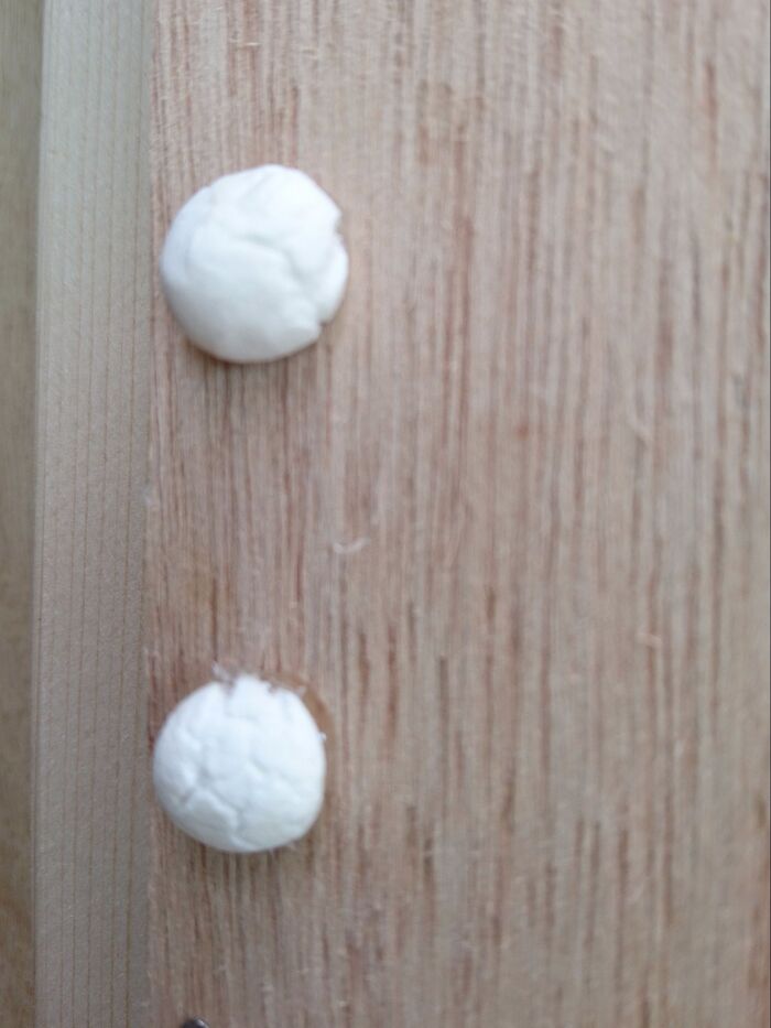 紙粘土とグルーガンで隠す