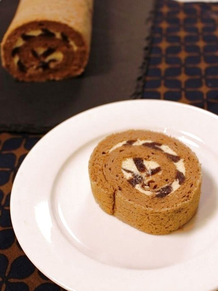 萌え断面♪きなこ*こしあんババロアロール