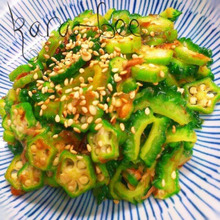 味付けは醤油だけ♡ ゴーヤとオクラのネバネバおかか醤油