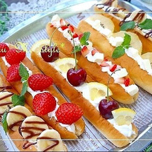 簡単♪市販のスナックパンでスイーツロール*ダブルクリーム♪