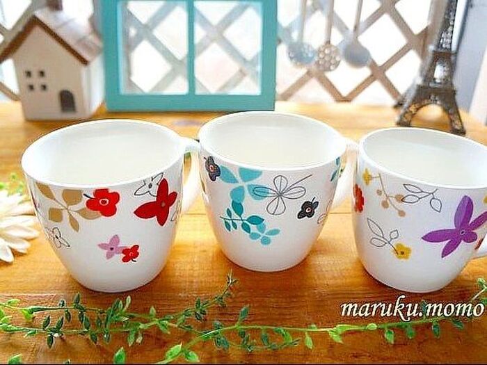 100均で♪ 北欧柄マグカップ3種類