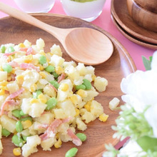 残り物の枝豆をリメイク♡枝豆とじゃがいものデリ風サラダ