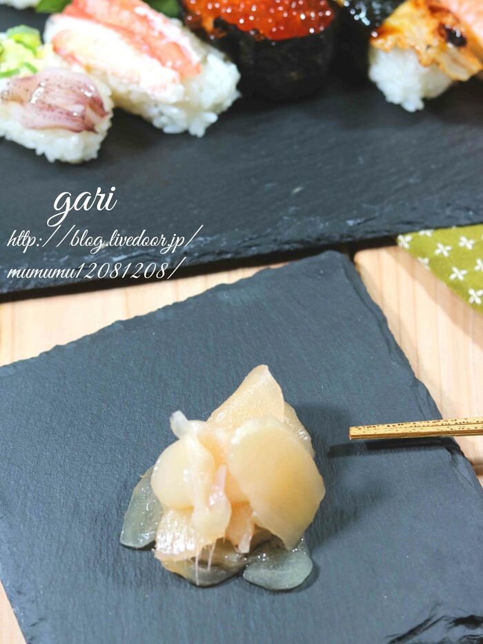 基本の和食・新生姜の甘酢漬け(ガリ)。