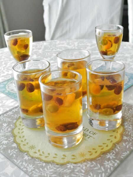 冷たい緑茶の黄金ゼリーで夏の疲れを癒す☆