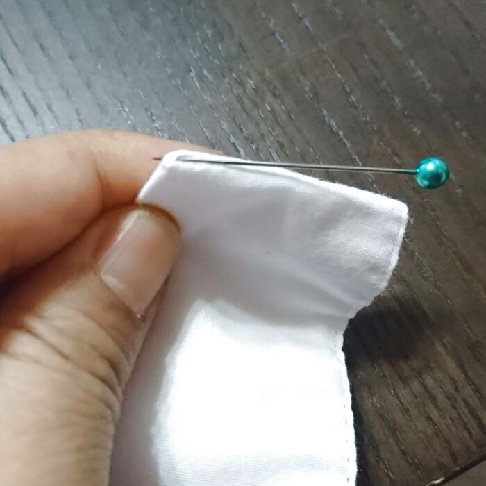 ピンで角を出す