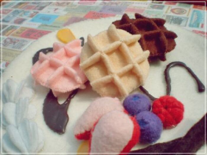 フェルトワッフルの作り方(縁なしバージョン)