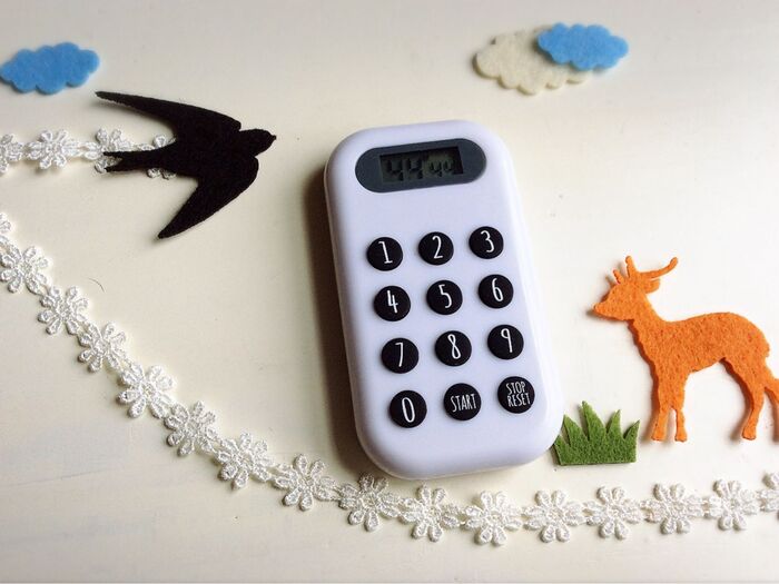 男前的な〜セリアのモノトーン★キッチンタイマー