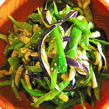 レンジで簡単!!本格韓国 なすナムルが作れます。