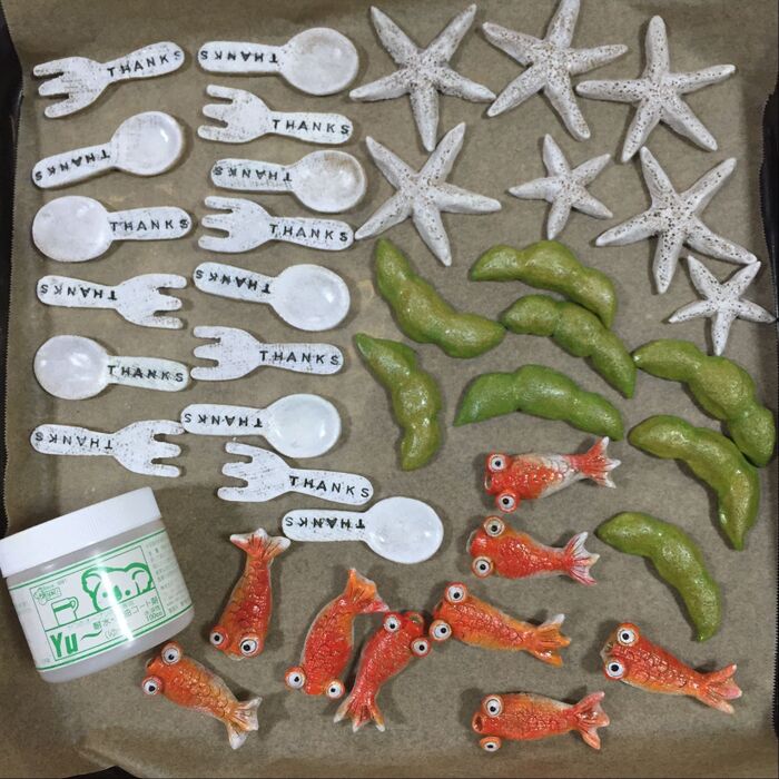 着色後コーティングして焼く