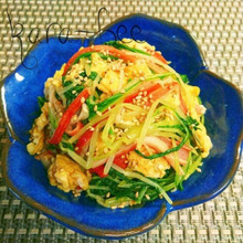 お弁当にも◎水菜とカニ玉のヘルシー和風ナムル