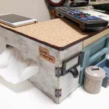 屋根にリモコン♪シャビーなハウス型ティッシュケースを100均DIY