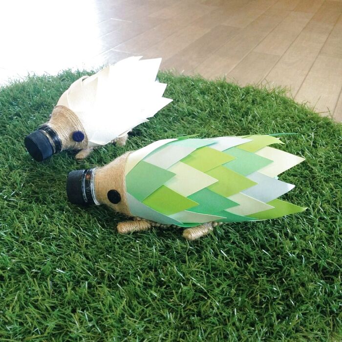 ペットボトルで「ハリネズミ小物入れ♪」