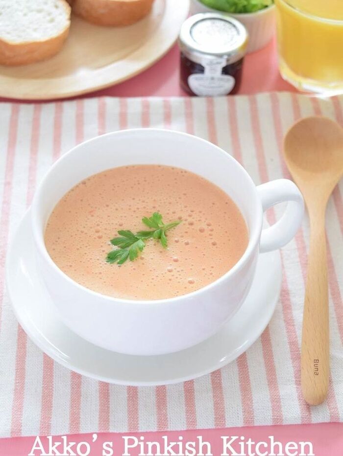 トマトの豆乳ポタージュ♡冷製&温製どっちもOK!