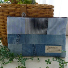 【ジーンズリメイク】手をかけてお気に入りを作る! デニムパッチワークポーチ