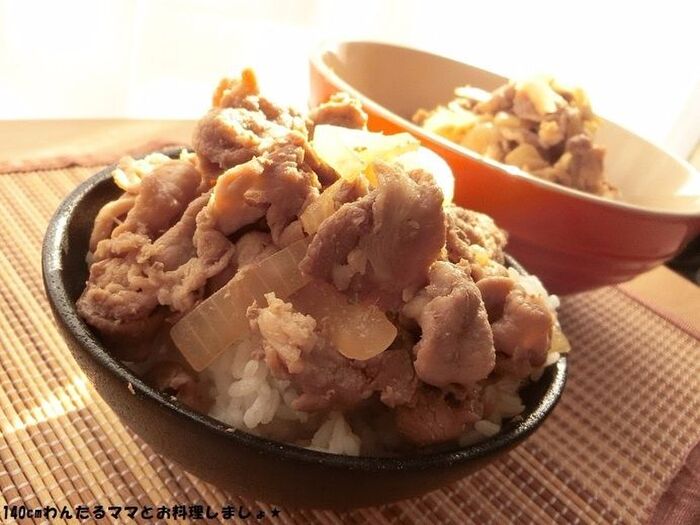 電子レンジで簡単★豚丼