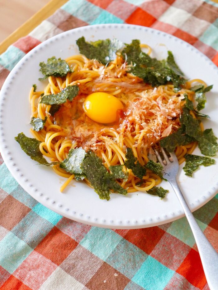 パスタを茹でたら3分☆ 子供も大人も大好き! フライパン一つで完結!「たまごかけパスタ」