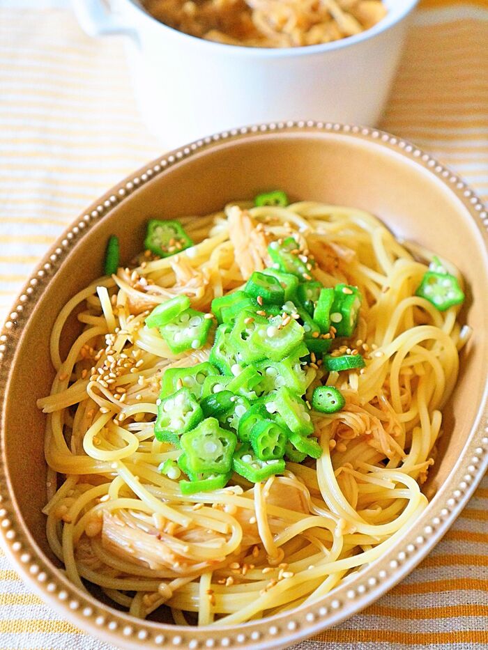 簡単手作りなめ茸で混ぜるだけ!疲れた日でも食べられる「ねばねばパスタ」