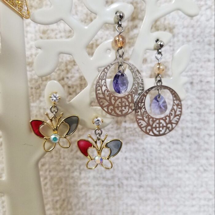 プチプラで本格的!好きな素材をつなげてピアス