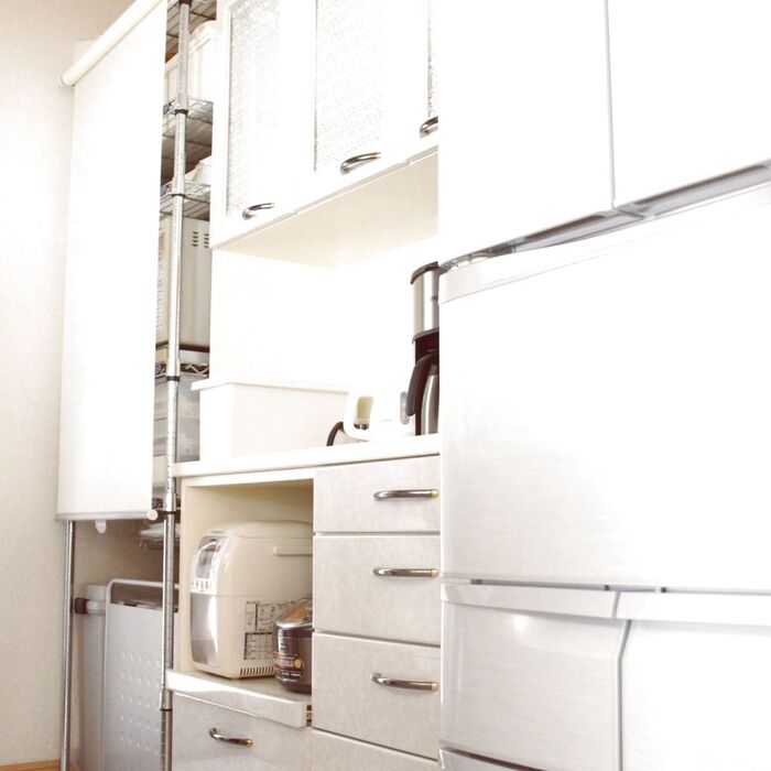 キッチンのゴミ箱はカート式で移動もラクラク♪ 家事効率もUP!