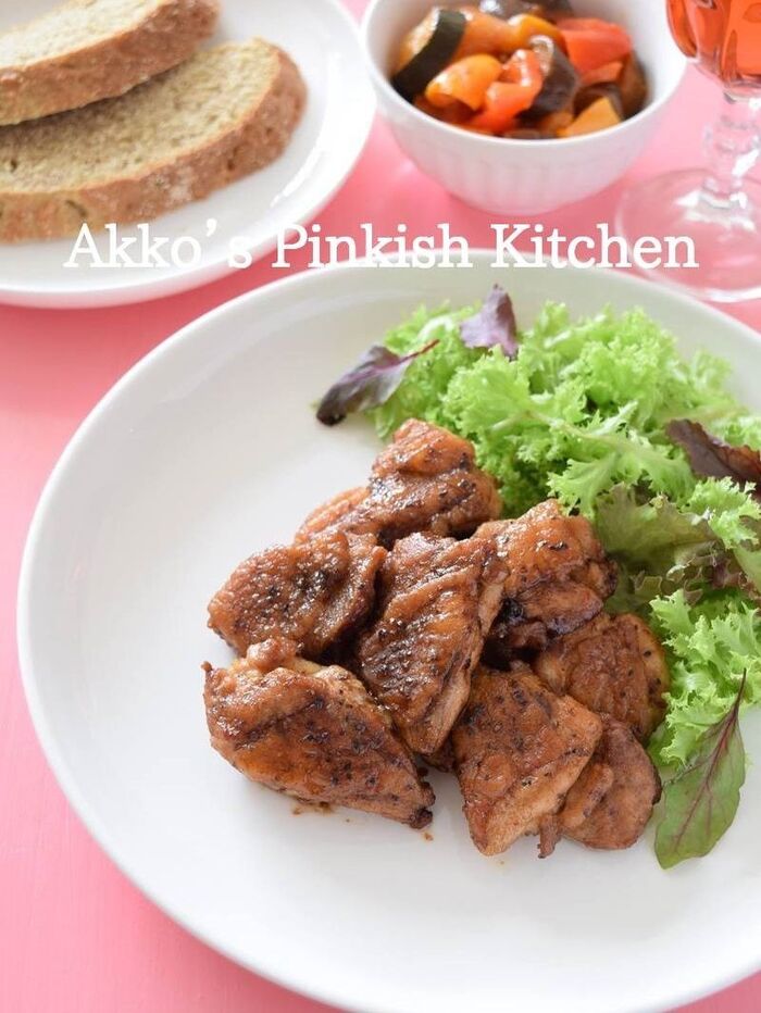 鶏もも肉のバルサミコ焼き♡ワインによく合うオシャレなレシピ