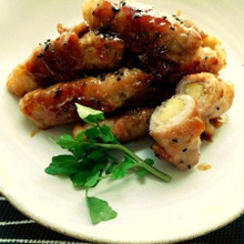 サツマイモの豚肉巻き!!大学芋風味