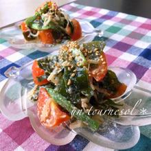 新陳代謝アップしてだるさ解消‼いんげんとワカメのごまヨーグルト和え