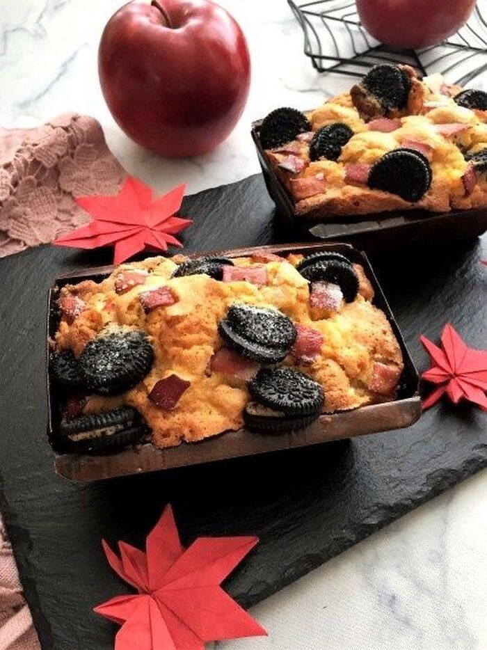 りんご大好き!しっとりりんごとオレオビッツのバウンドケーキ