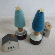 【羊毛フェルト】ペットボトルキャップでシンプルクリスマスツリー