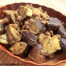 簡単★ ナスとひき肉のメープル味噌炒め