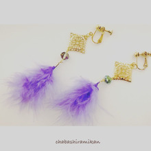 セリアのファーで簡単! ふんわりイヤリング