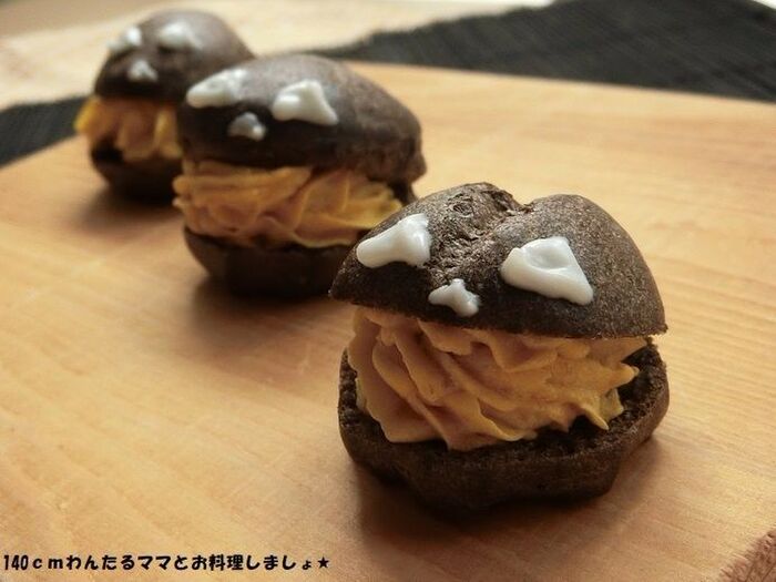 簡単★カボチャのハロウィンプチシュー