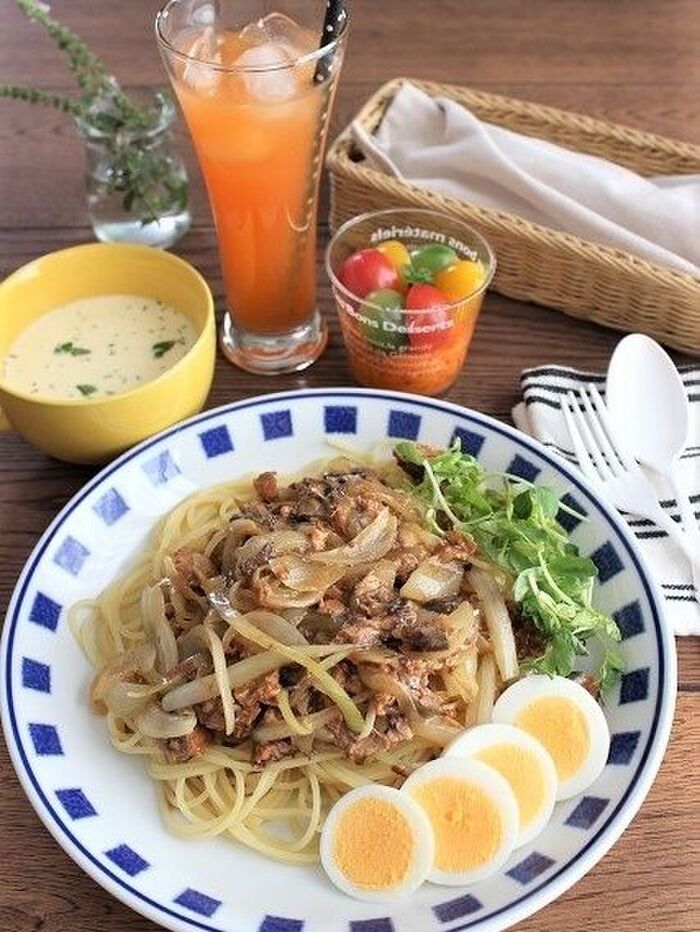 簡単過ぎてごめんサバい！我が家の愛されパスタは、サバ味噌煮缶＆玉ねぎの血液サラサラ健康パスタ