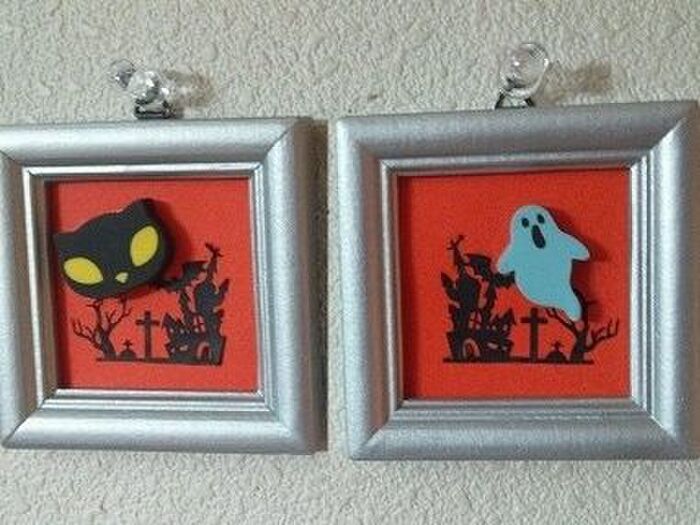 ★百均材料を使って★ お茶目なハロウィンフレーム!