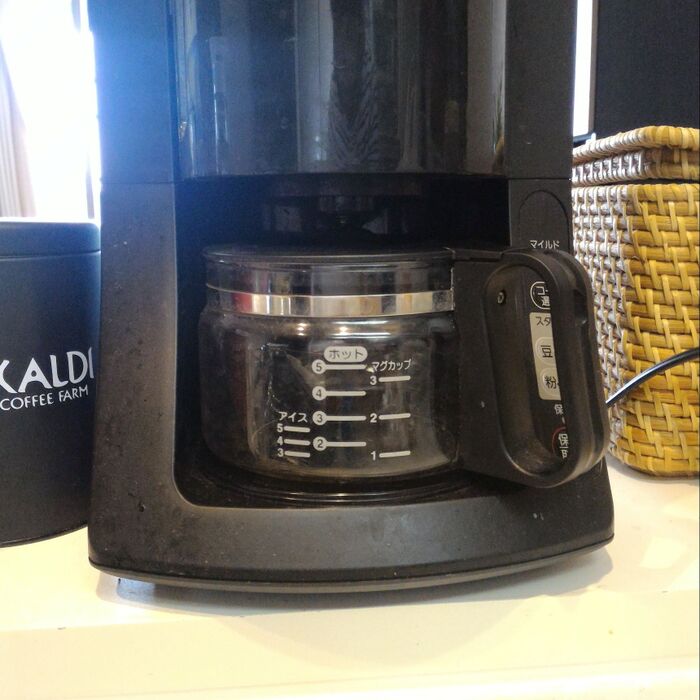 容量もたくさん、豆挽きの調節で様々な味のコーヒーを入れられます。