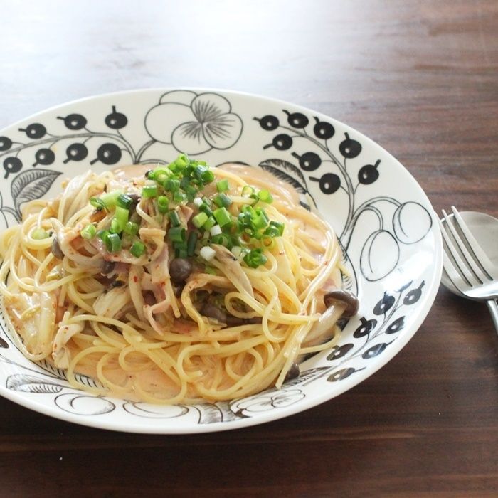 意外な組み合わせだけどハマる美味しさ! キムチクリームパスタ