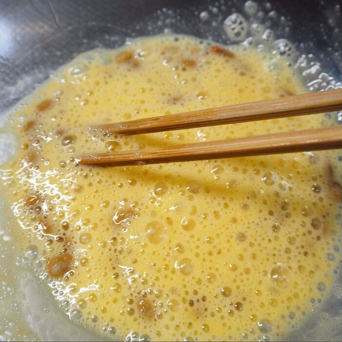 ③納豆&卵ソースが完成