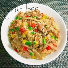 メインもこれ一皿で*ゴロゴロチキンのピリ辛バター醤油ピラフ